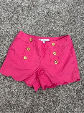 Southern Tide Hot Pink Scallop Hem Women's Shorts